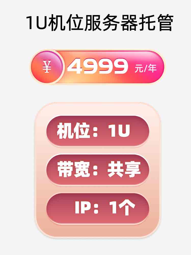 济宁1U百兆共享服务器托管